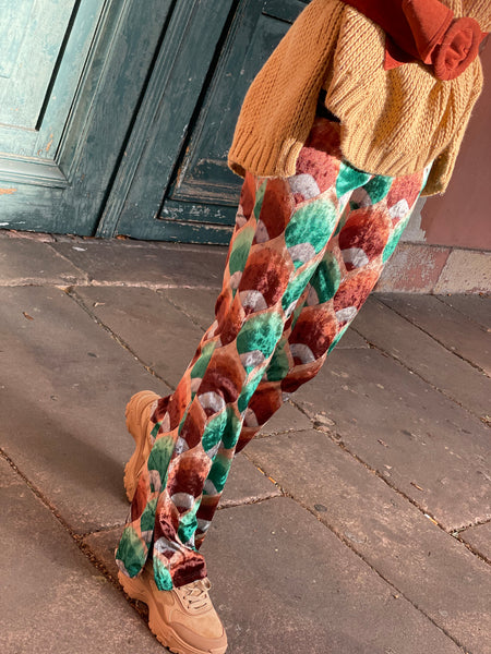 Pantalon velours coloré vert MIA