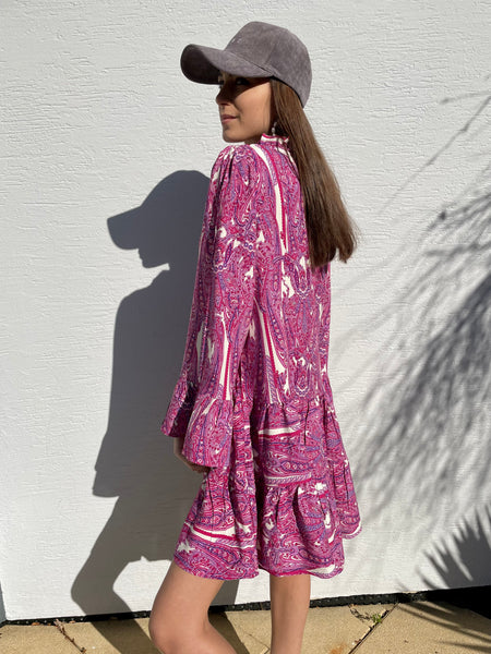 Robe courte fuchsia SALY