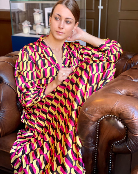 Robe colorée plissée LEONIE