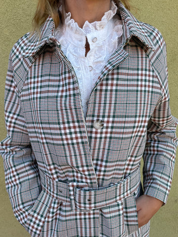 Veste longue à carreaux LUCIE