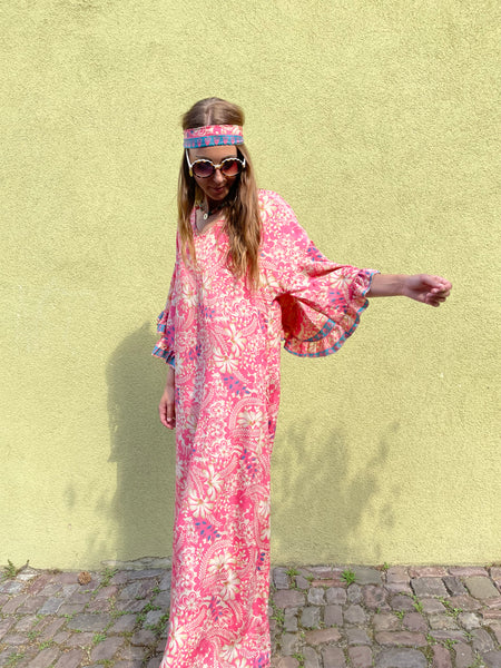 Robe rosé à manches bouffantes LISE