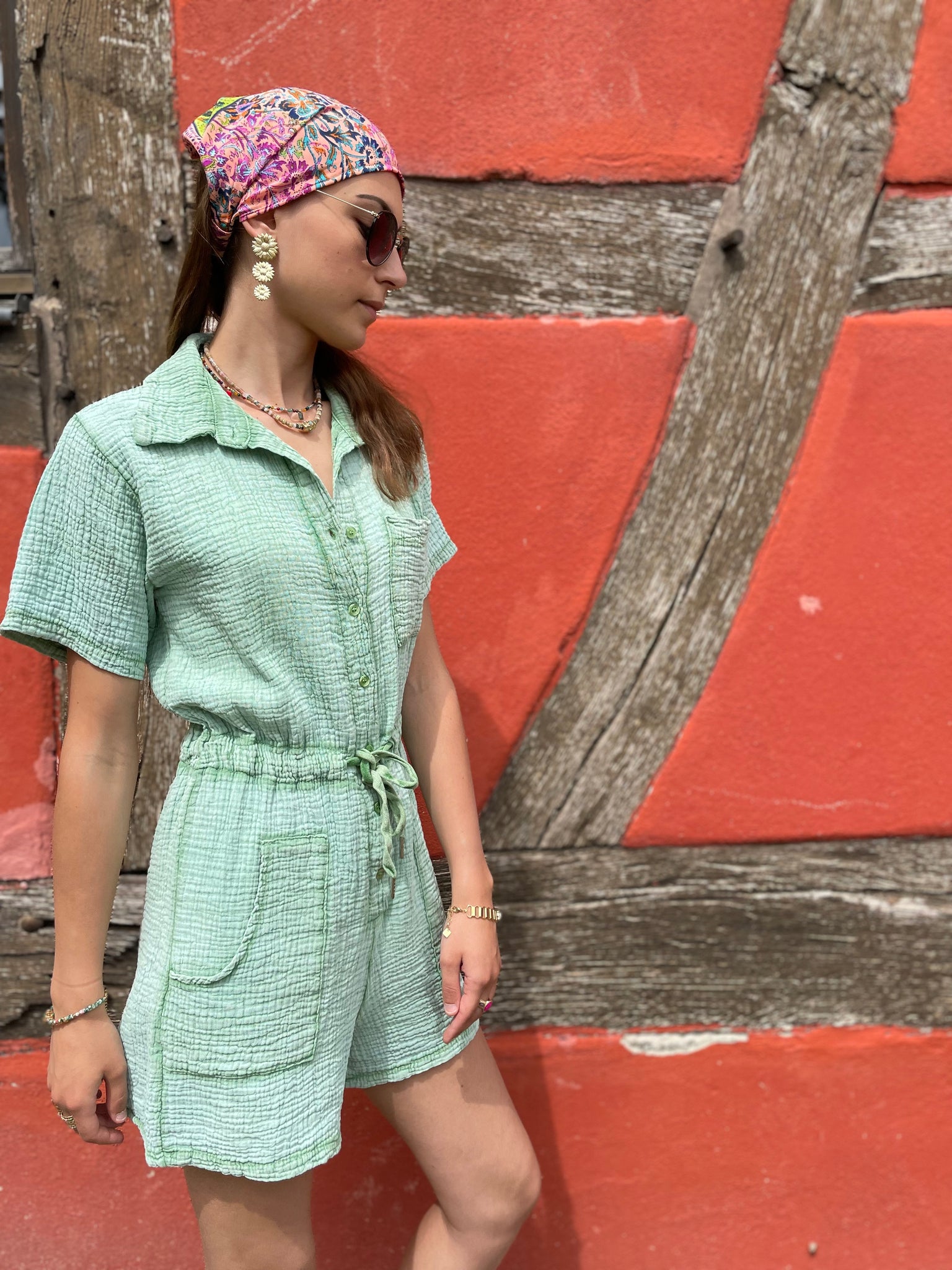 Combishort verte MILA Muselineshop