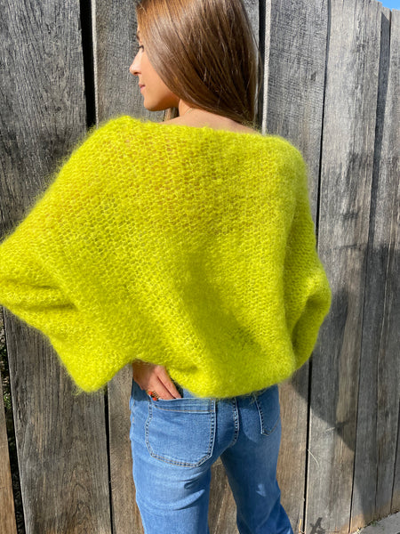 Pull vert anis mohair LOUNA