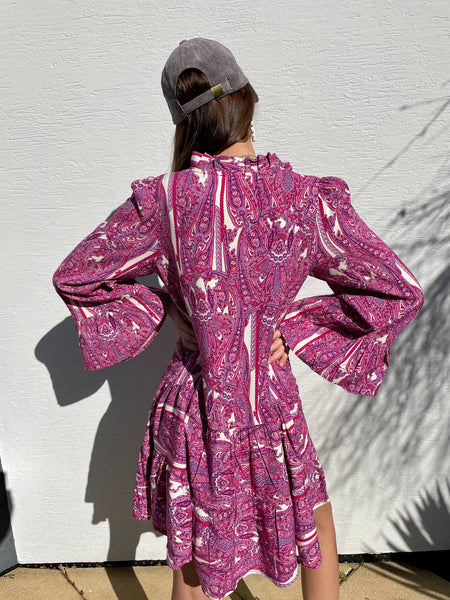 Robe courte fuchsia SALY