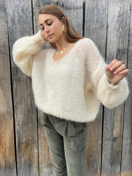 Pull beige mohair LOUNA