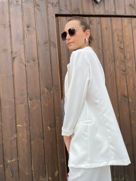 Ensemble blanc blazer et pantalon LUNA