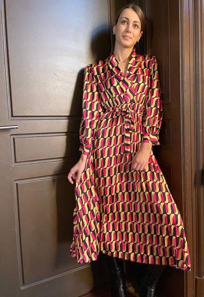 Robe colorée plissée LEONIE