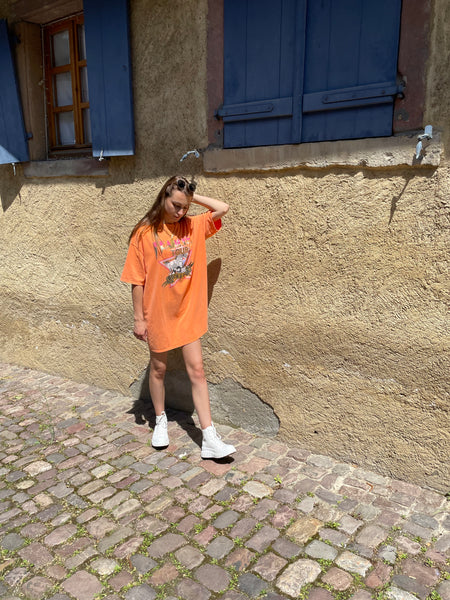 Robe T-shirt orange EMMA