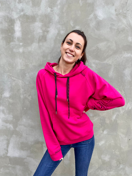 Sweat à capuche fuchsia LOLITA