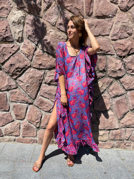 Robe à volants fushia ROMA