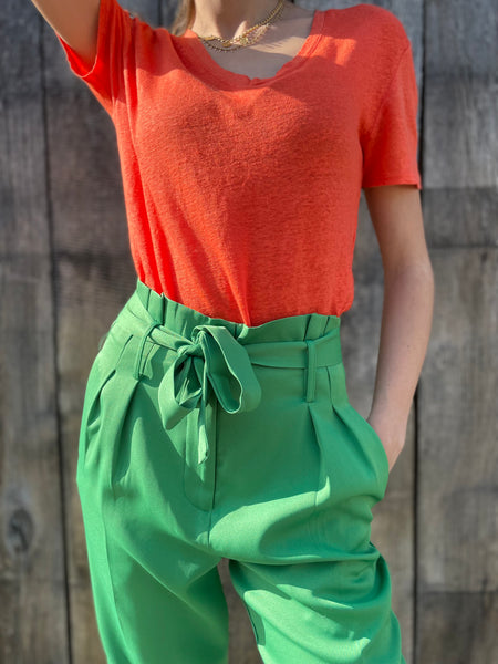 T shirt lin orange ROX