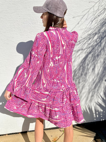 Robe courte fuchsia SALY
