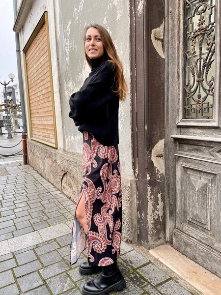 Jupe longue imprimée cachemire MASHA