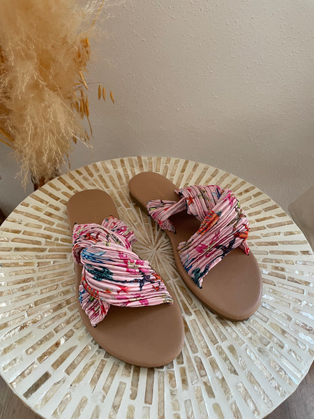 Sandales en tissu rose PAOLA