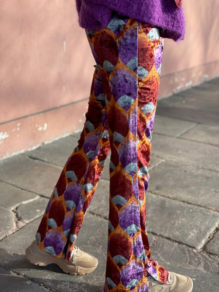 Pantalon velours coloré violet MIA