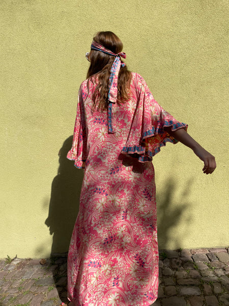 Robe rosé à manches bouffantes LISE
