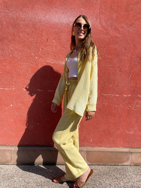 Ensemble gaze de coton jaune LYNA