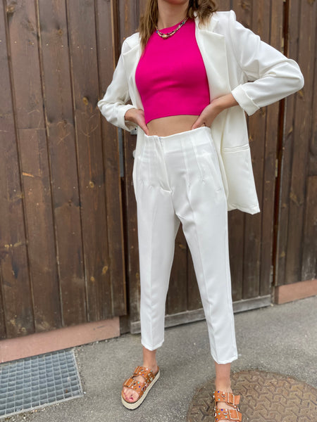 Ensemble blanc blazer et pantalon LUNA