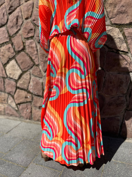 Ensemble plissé orange CLEO