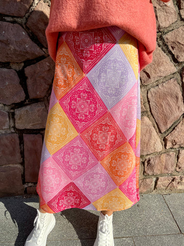 Jupe à carreaux CARY rosé