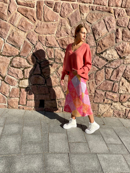 Jupe à carreaux CARY rosé