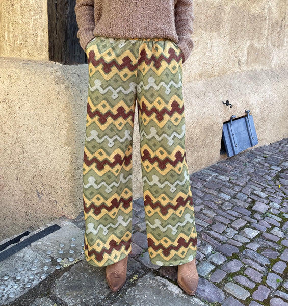 Pantalon satiné kaki LINE