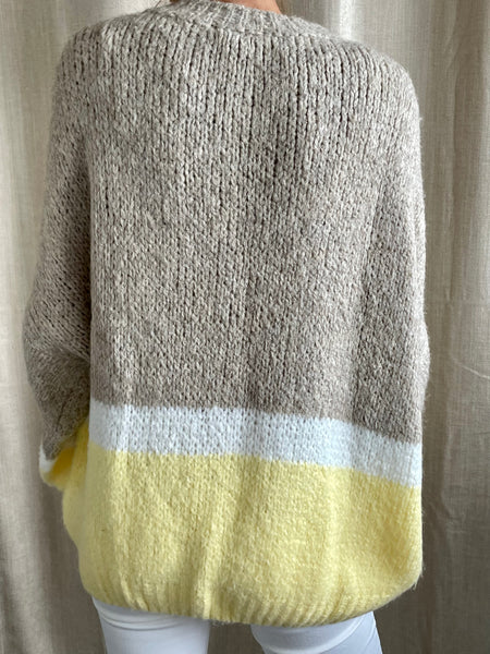 Pull oversize tricolore jaune MAGA