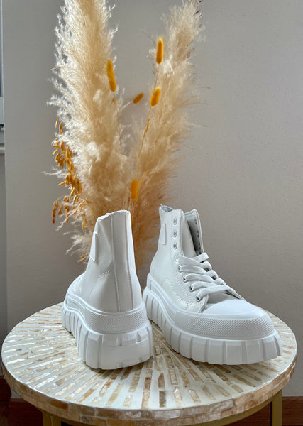 Baskets blanches montantes LOA