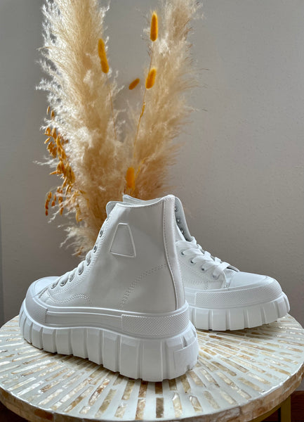 Baskets blanches montantes LOA