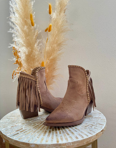 Bottines brunes à franges NAMATA