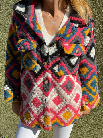 Veste bariolée OXY corail